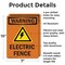 Signmission Electric Fence With Symbol OSHA Warning Sign, Aluminum, 7in W x 10in L, 2PK OS-2PACK-WS-A-710-V-13121 - alternate 3